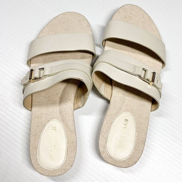 Cole Haan Francine Demi Womens Size 6.5B Beige Wedge Slip In Slide Sandals - Picture 8 of 12